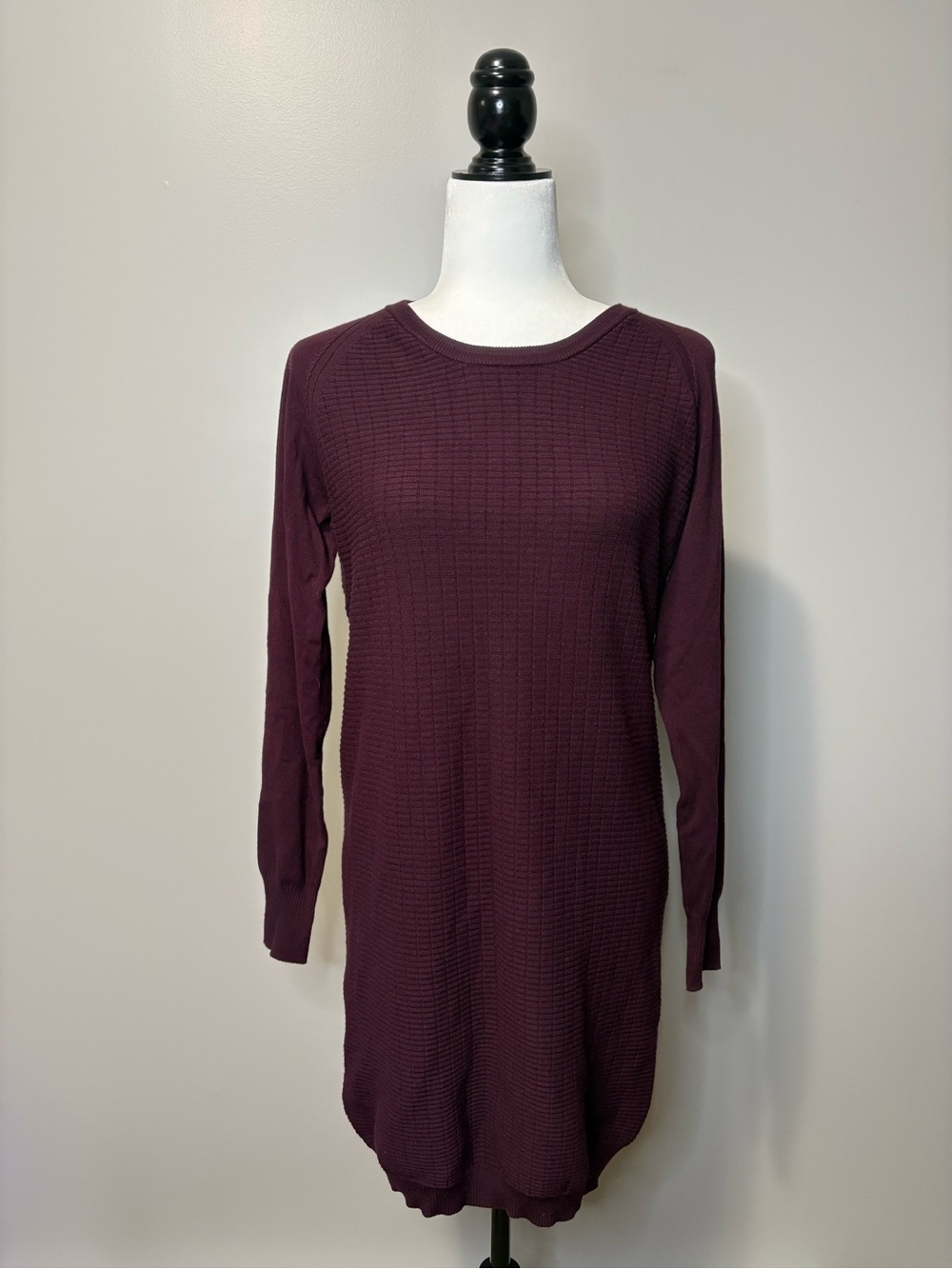 InWear Lemona Long Sleeve Waffle Knit Plum Sweater Dress